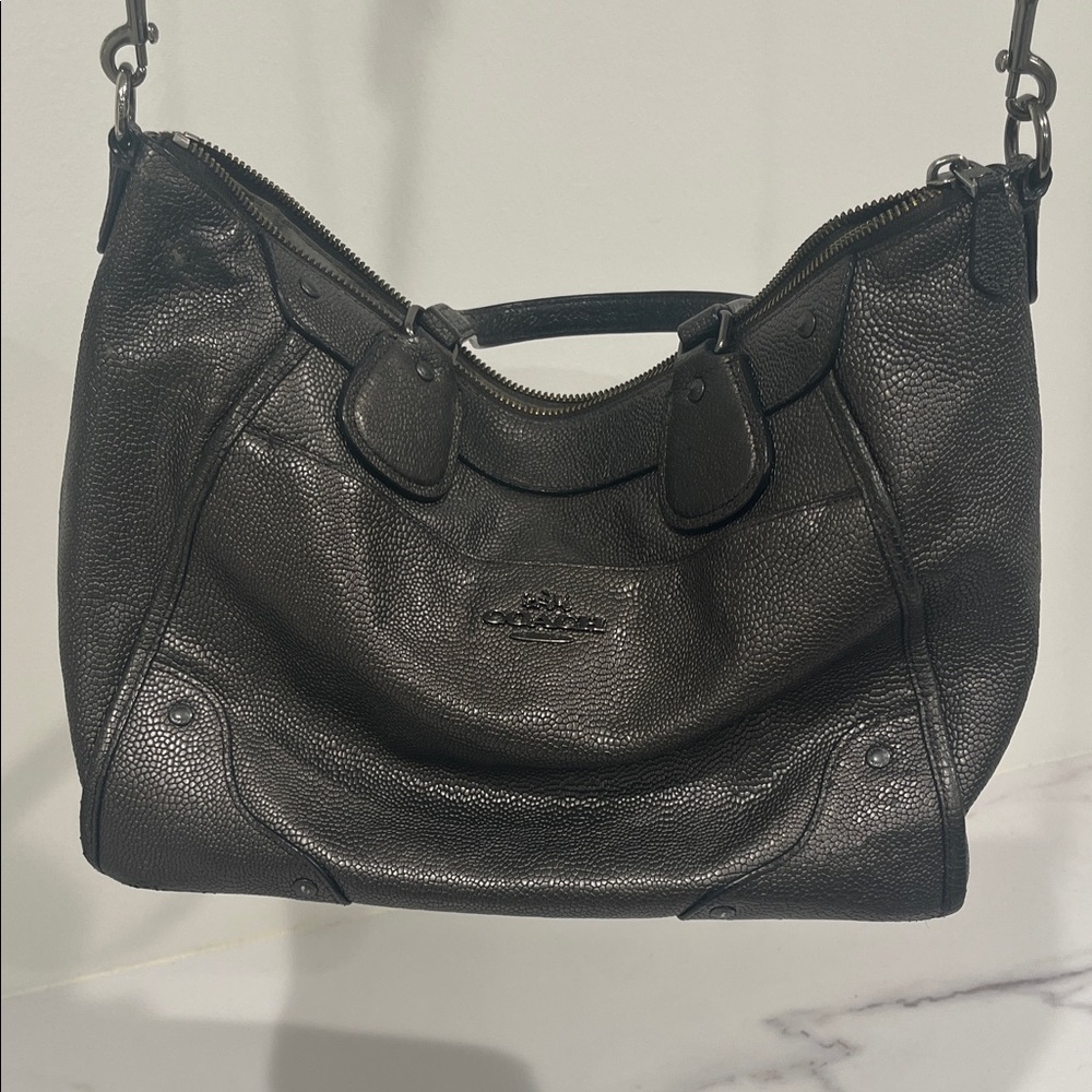 Coach Black Leather Hobo Bag